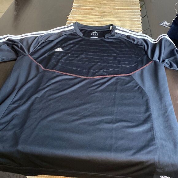 EUC Adidas black / white Climalite athletic tee size XL - Picture 1 of 6